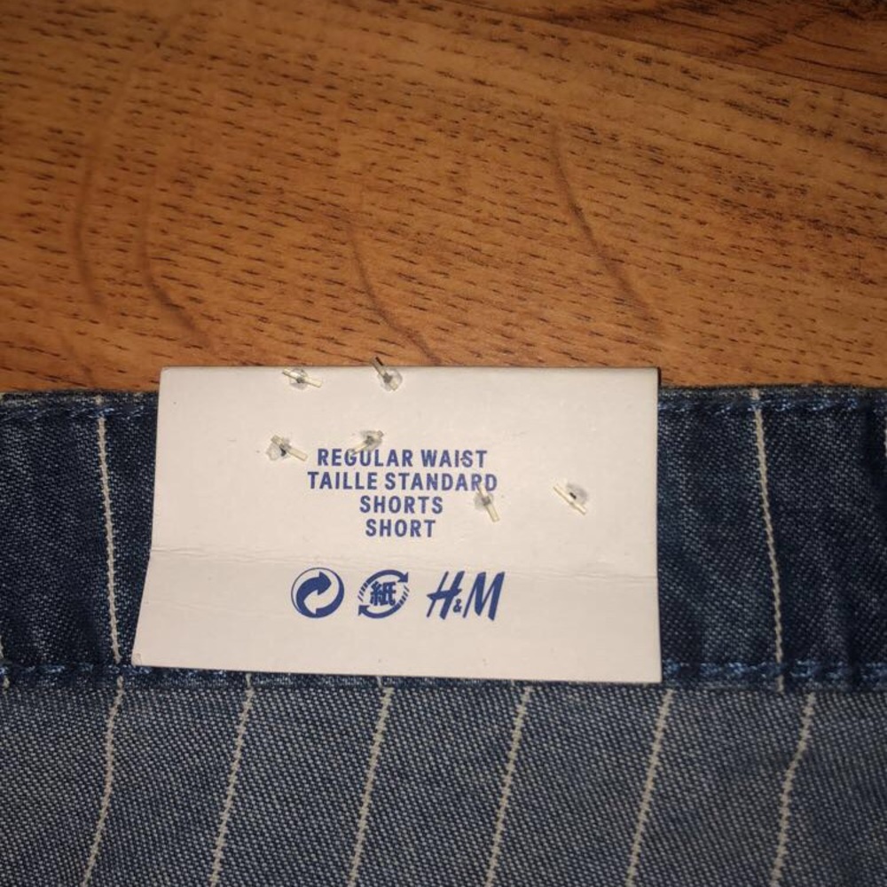 H&M stripped denim shorts